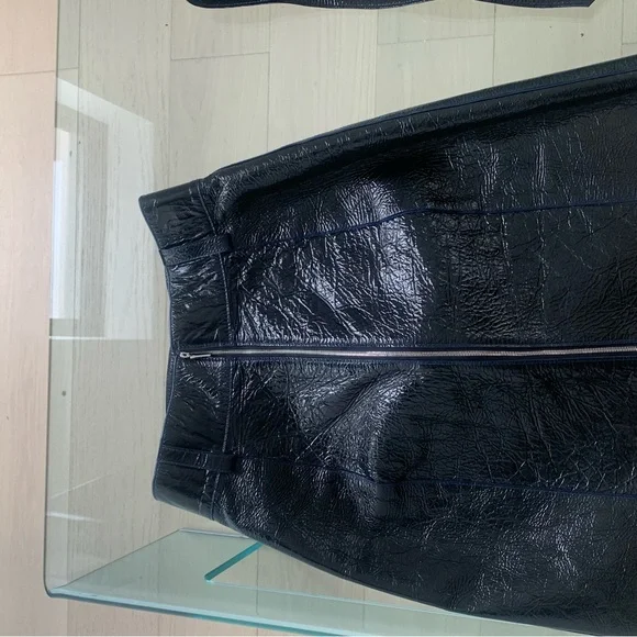 Mugler patent leather skirt